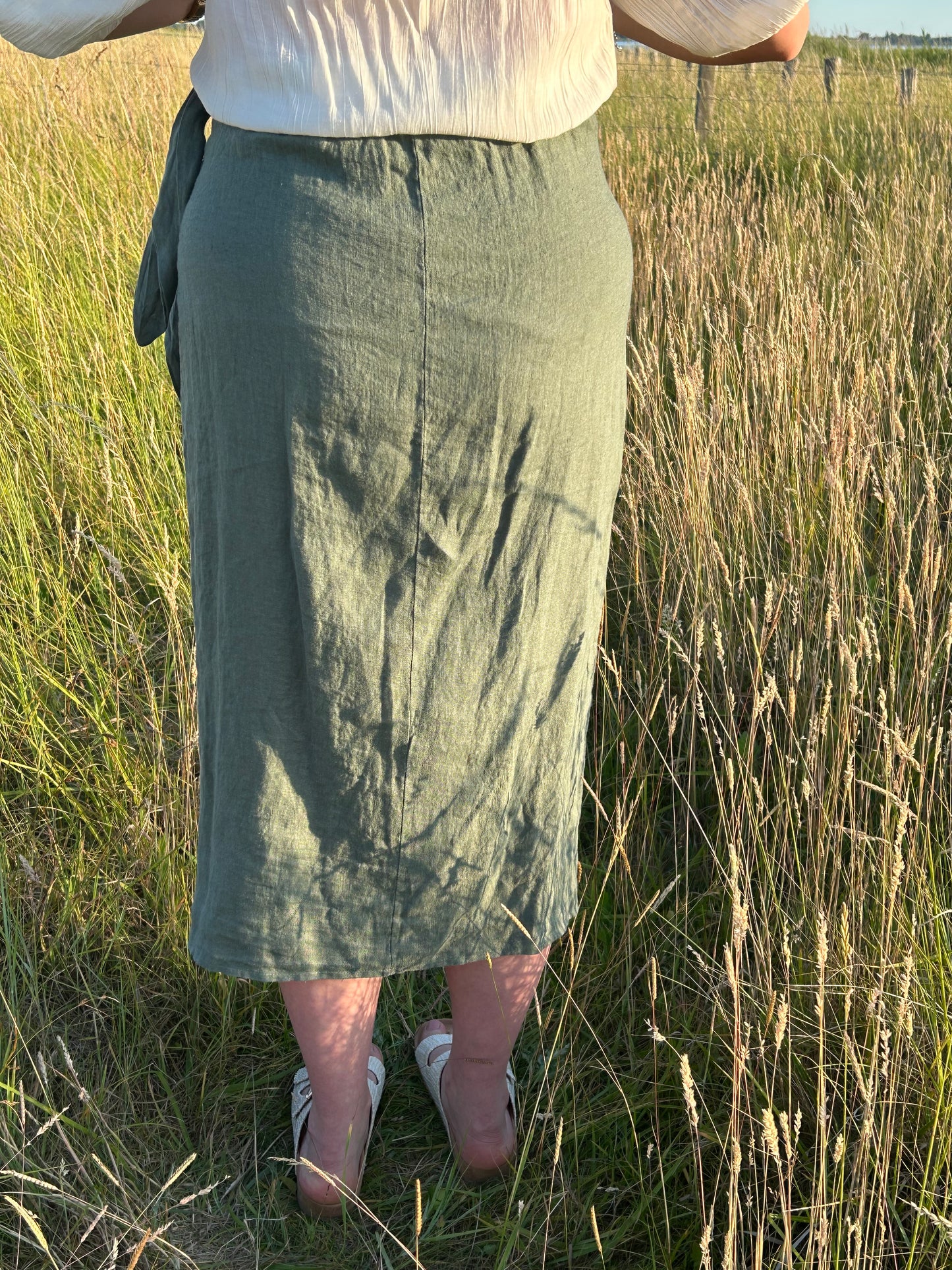 Linnen rok groen