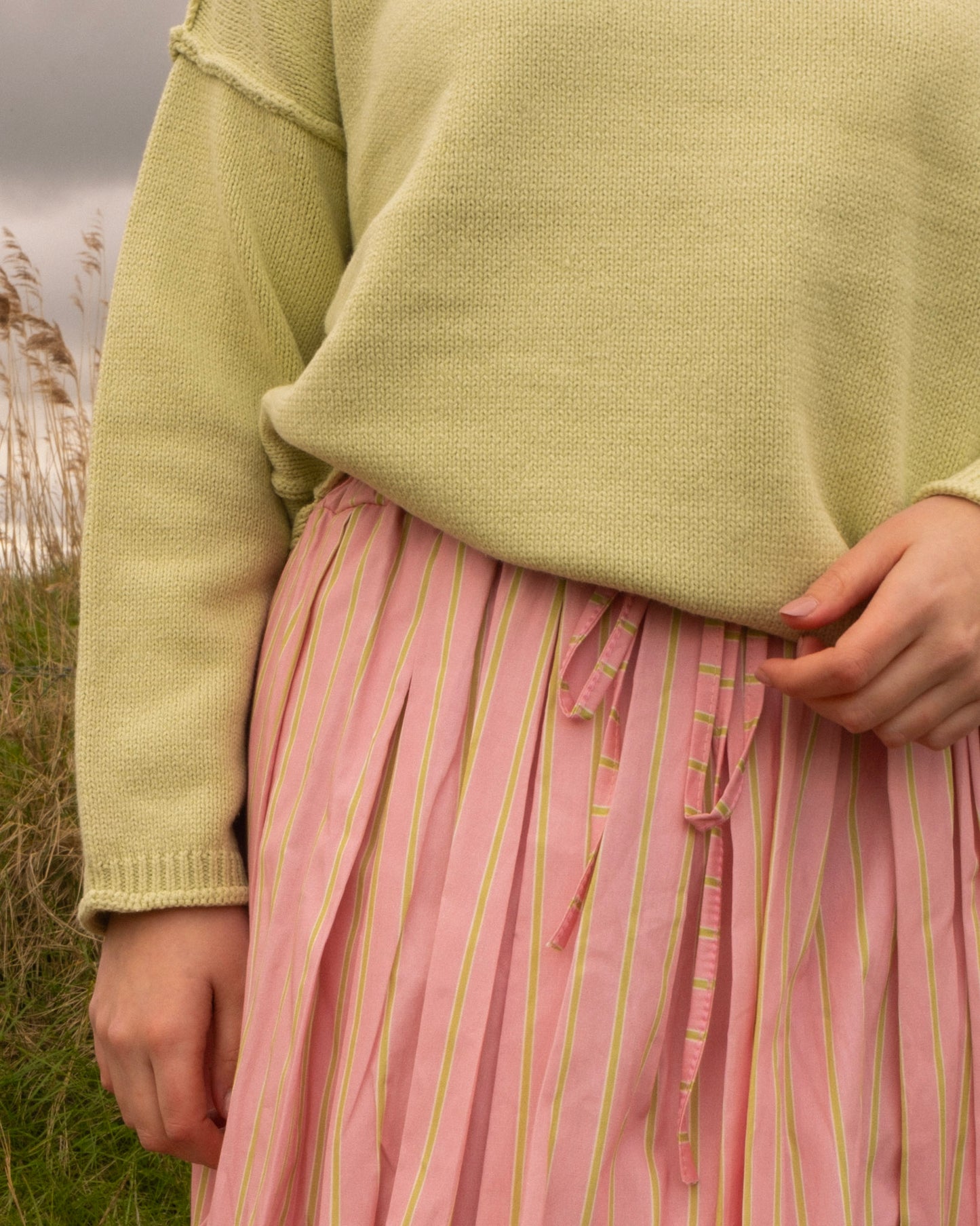 Stripe ballonrokje roze