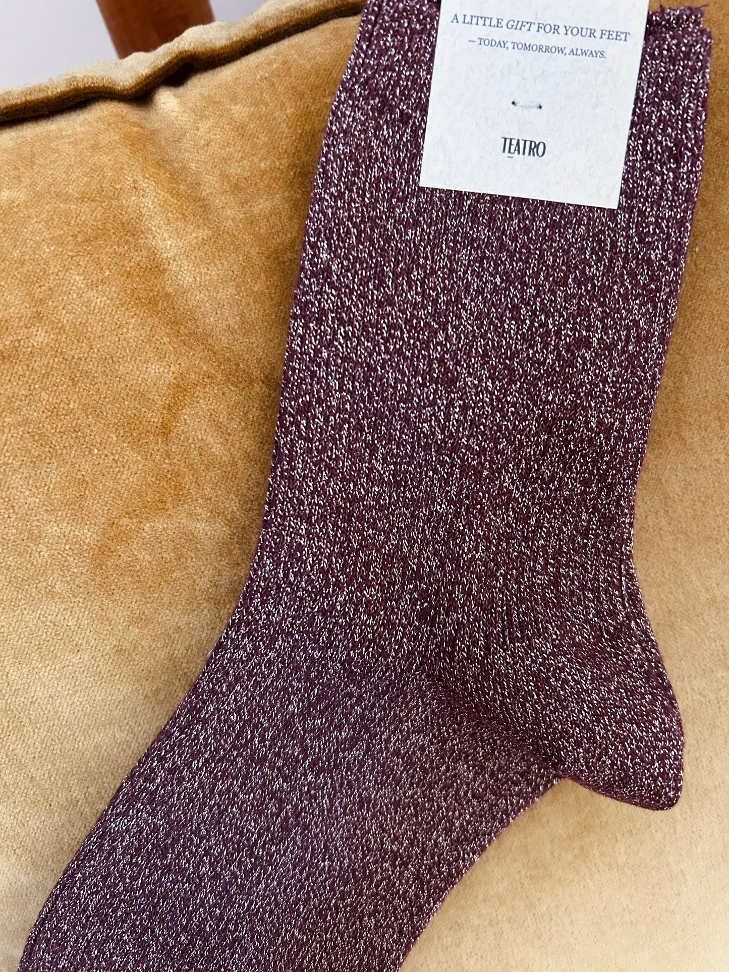 Glittersokken burgundy