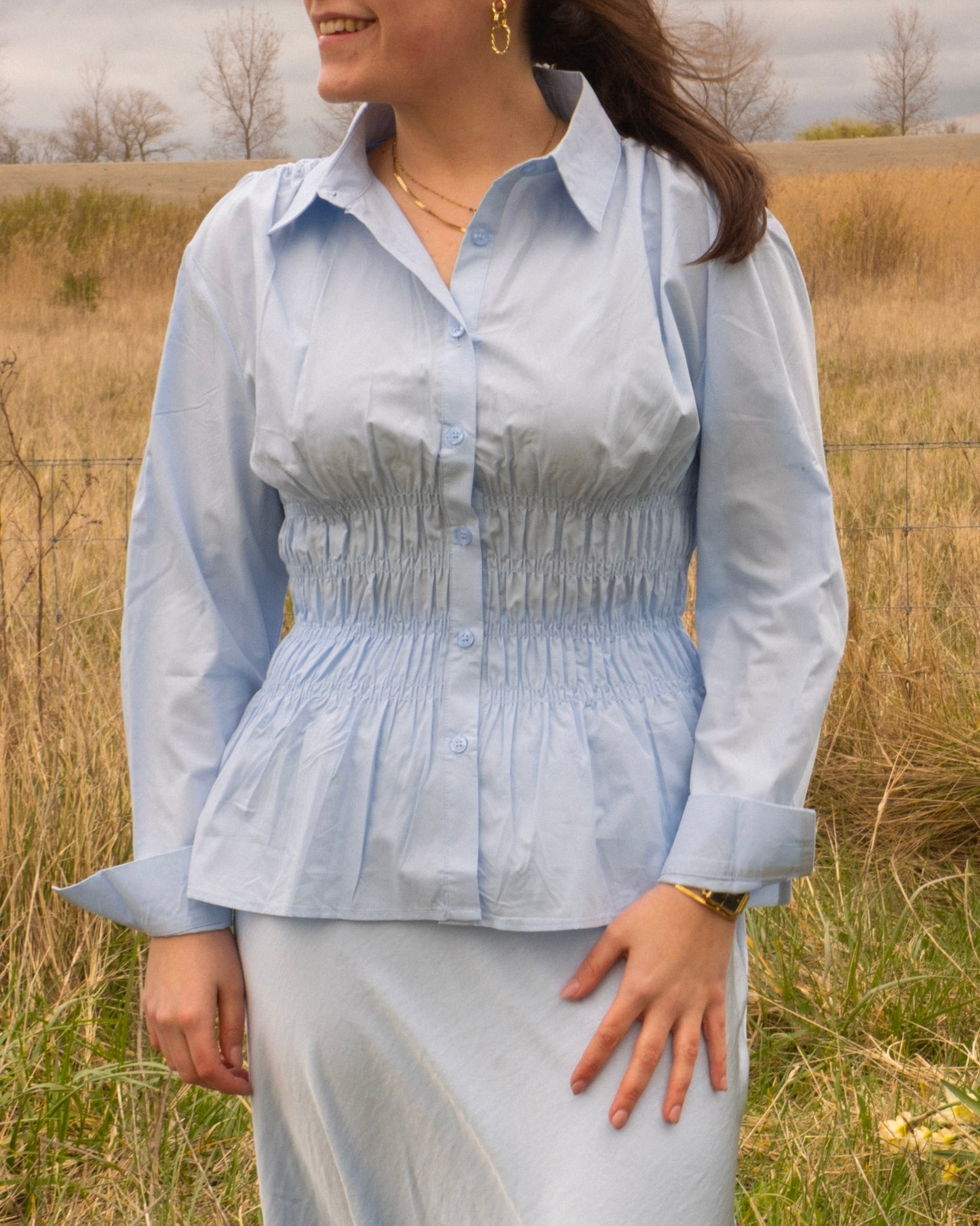 Blouse blauw