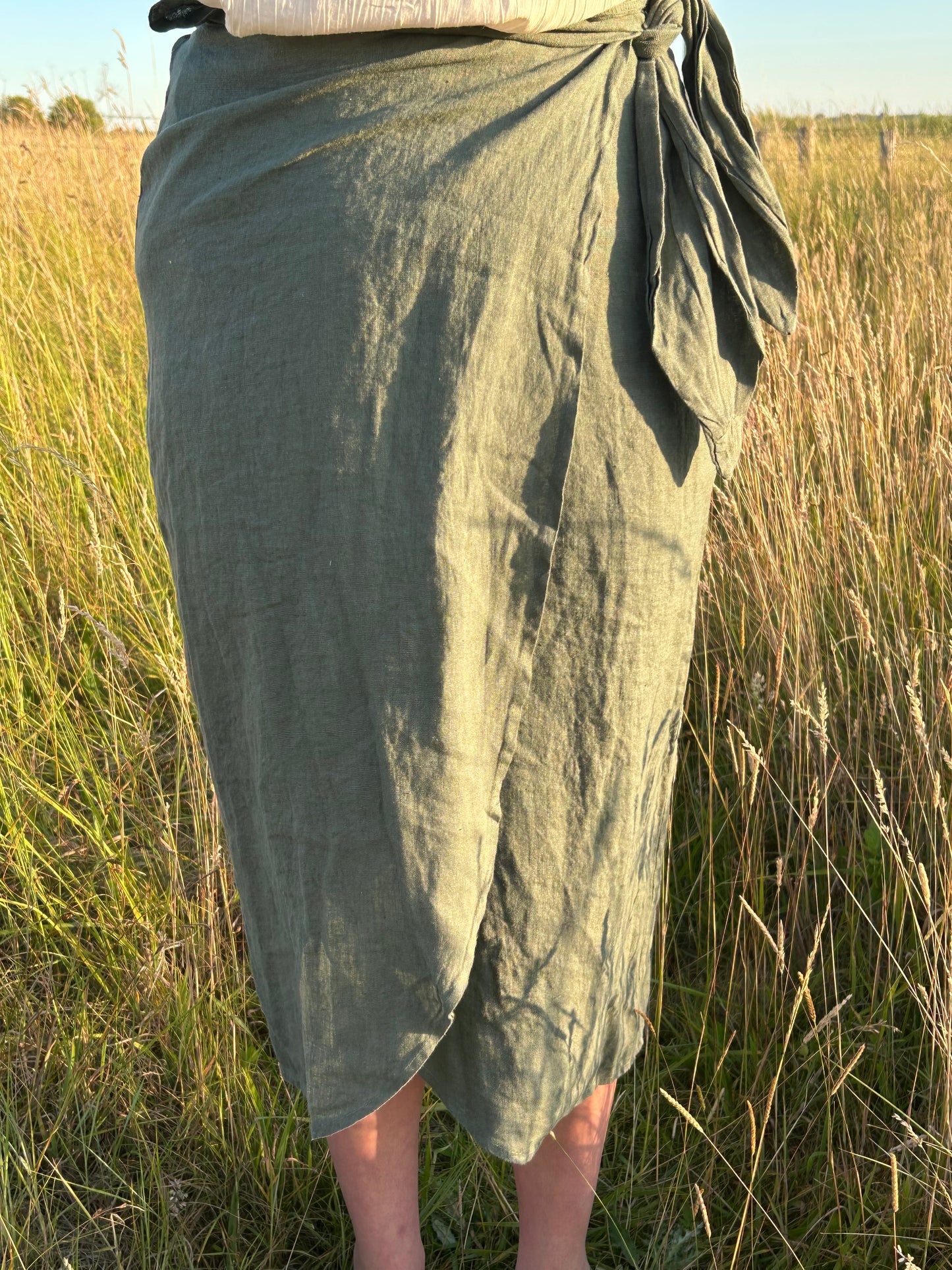 Linnen rok groen
