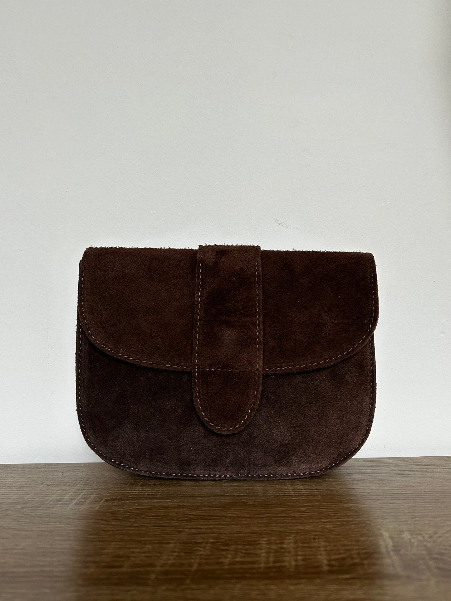 Bruin suède tasje