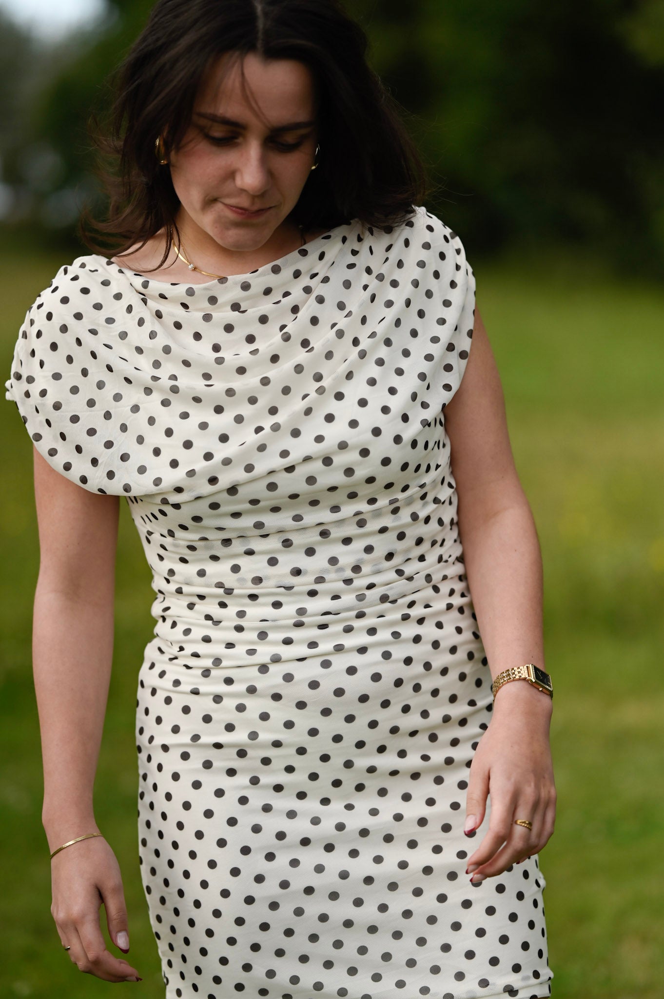Polkadot mesh jurk