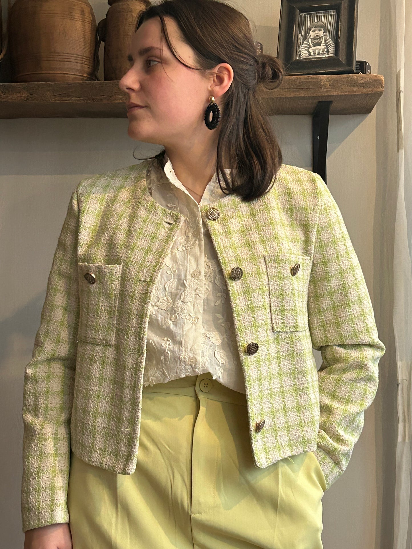 Tweed jasje groen