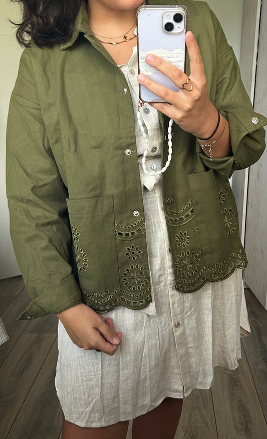 Groen broderie jasjes