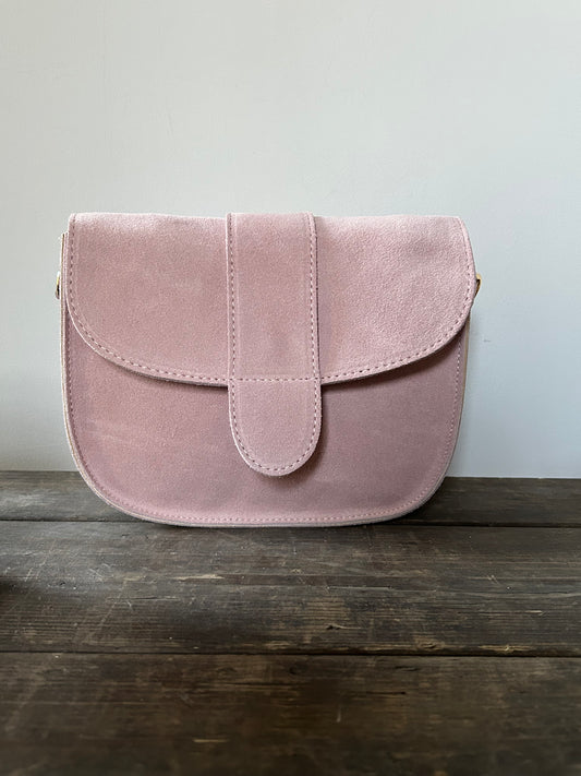 Roze suède tasje