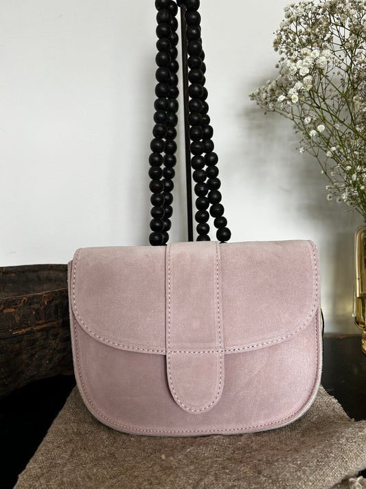 Roze suède tasje
