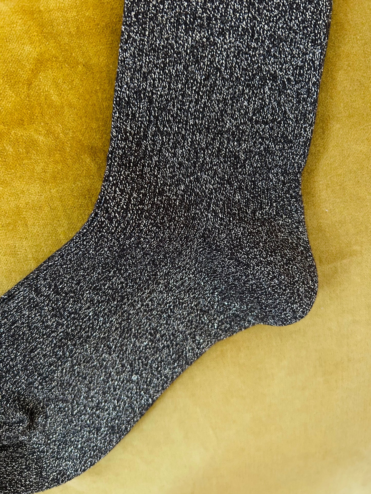 Glittersokken donkerbruin