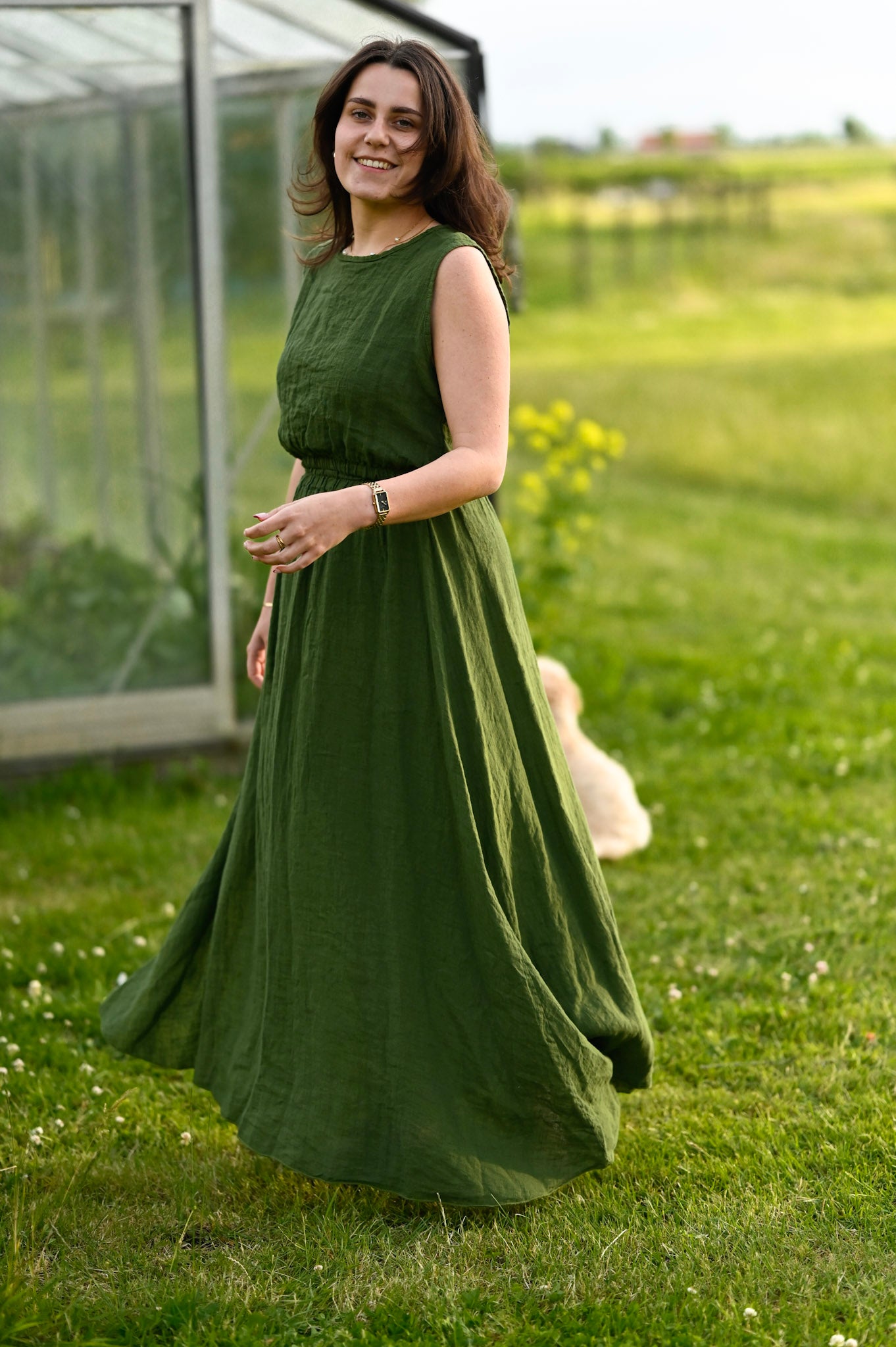 Linnen set green