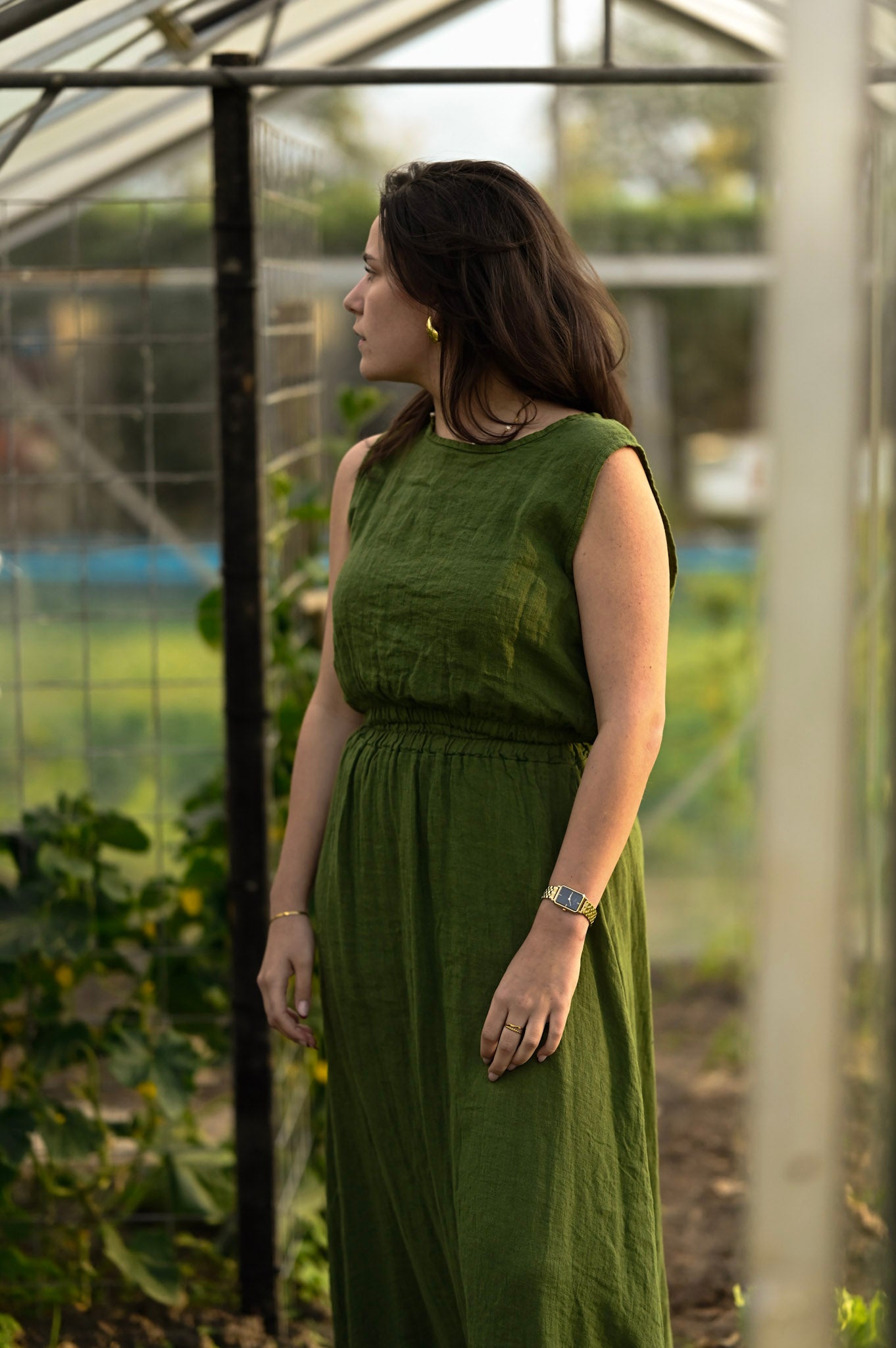 Linnen set green