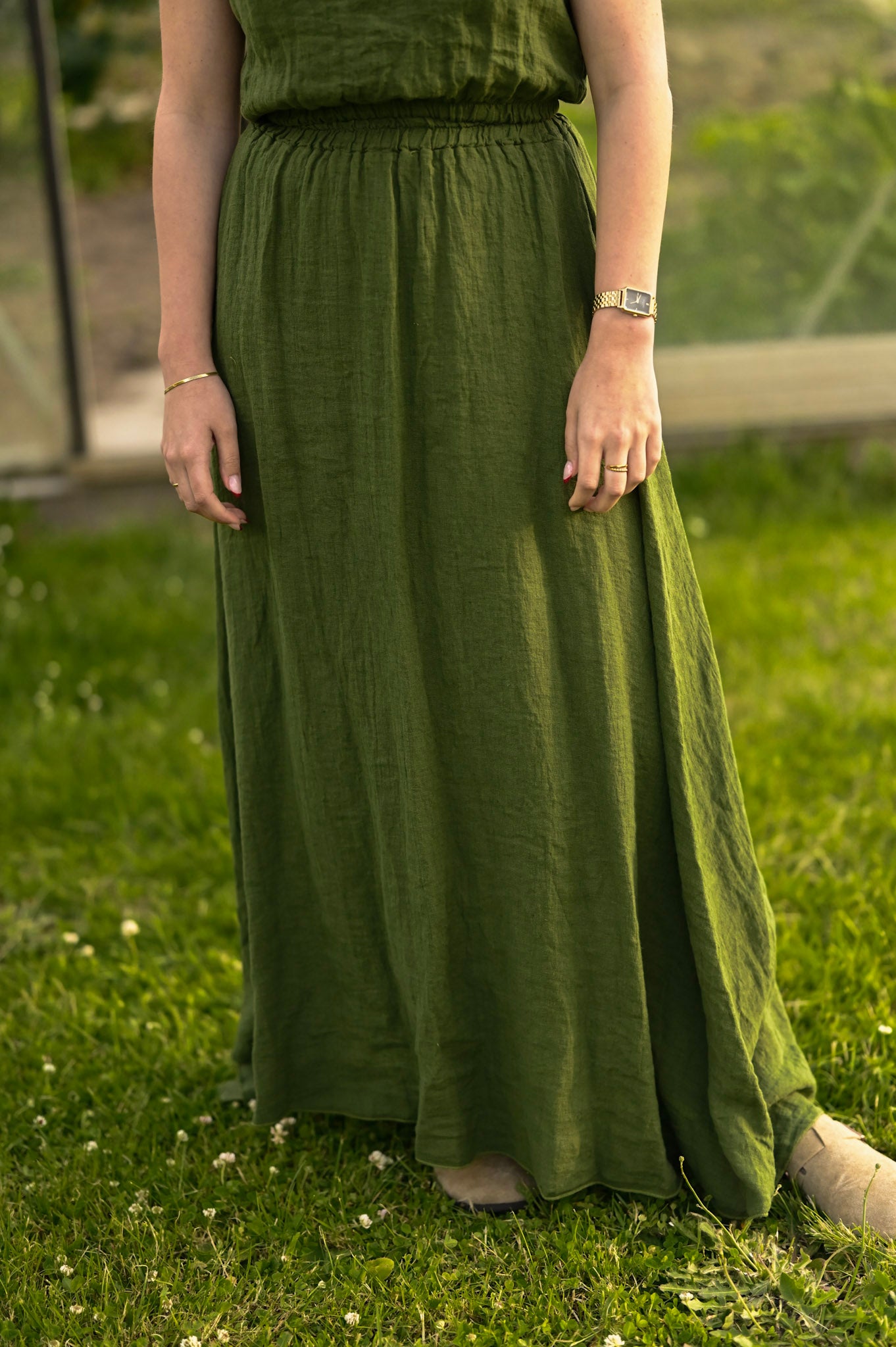 Linnen set green