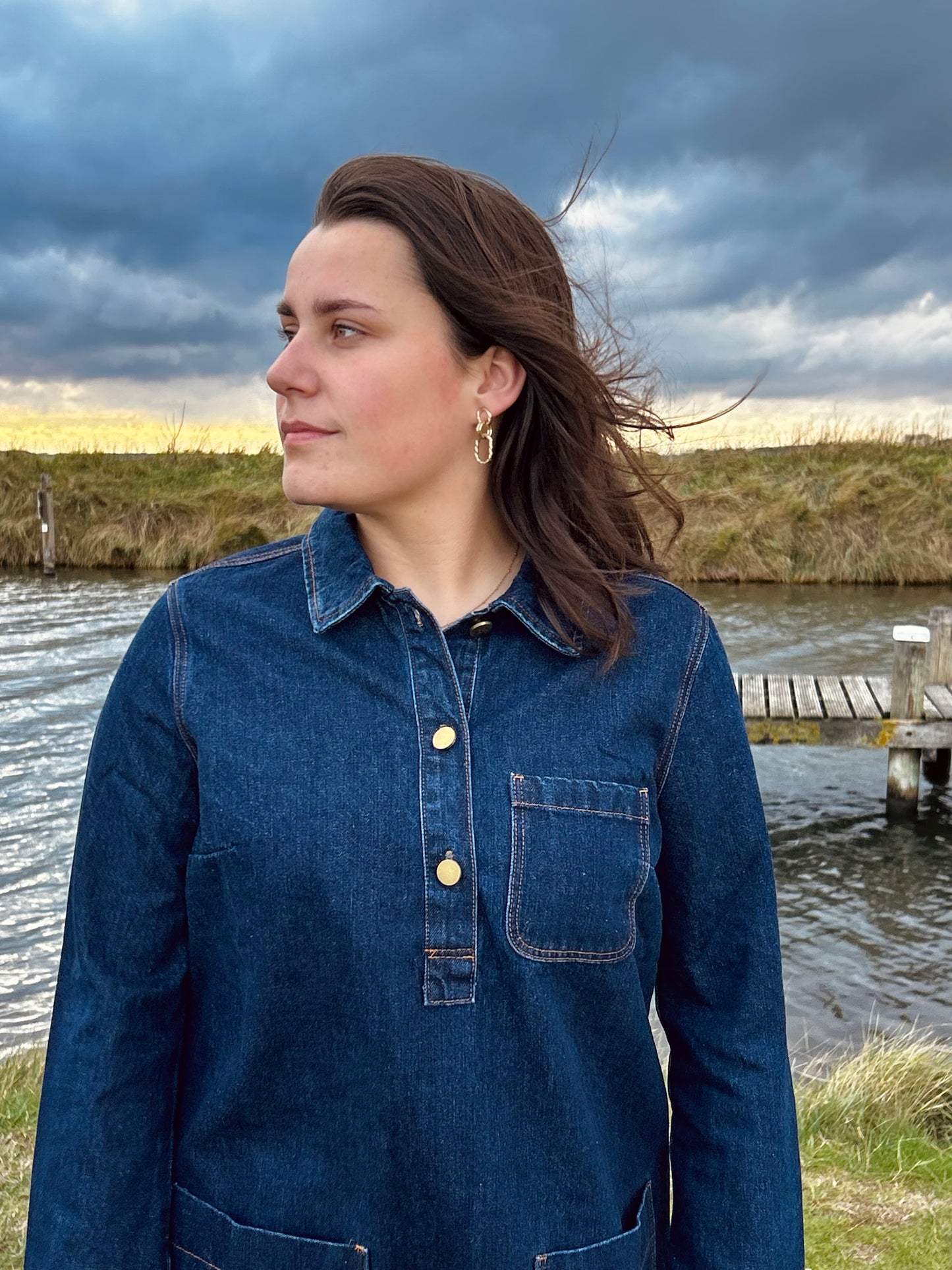 Spijkerjurkje oraije