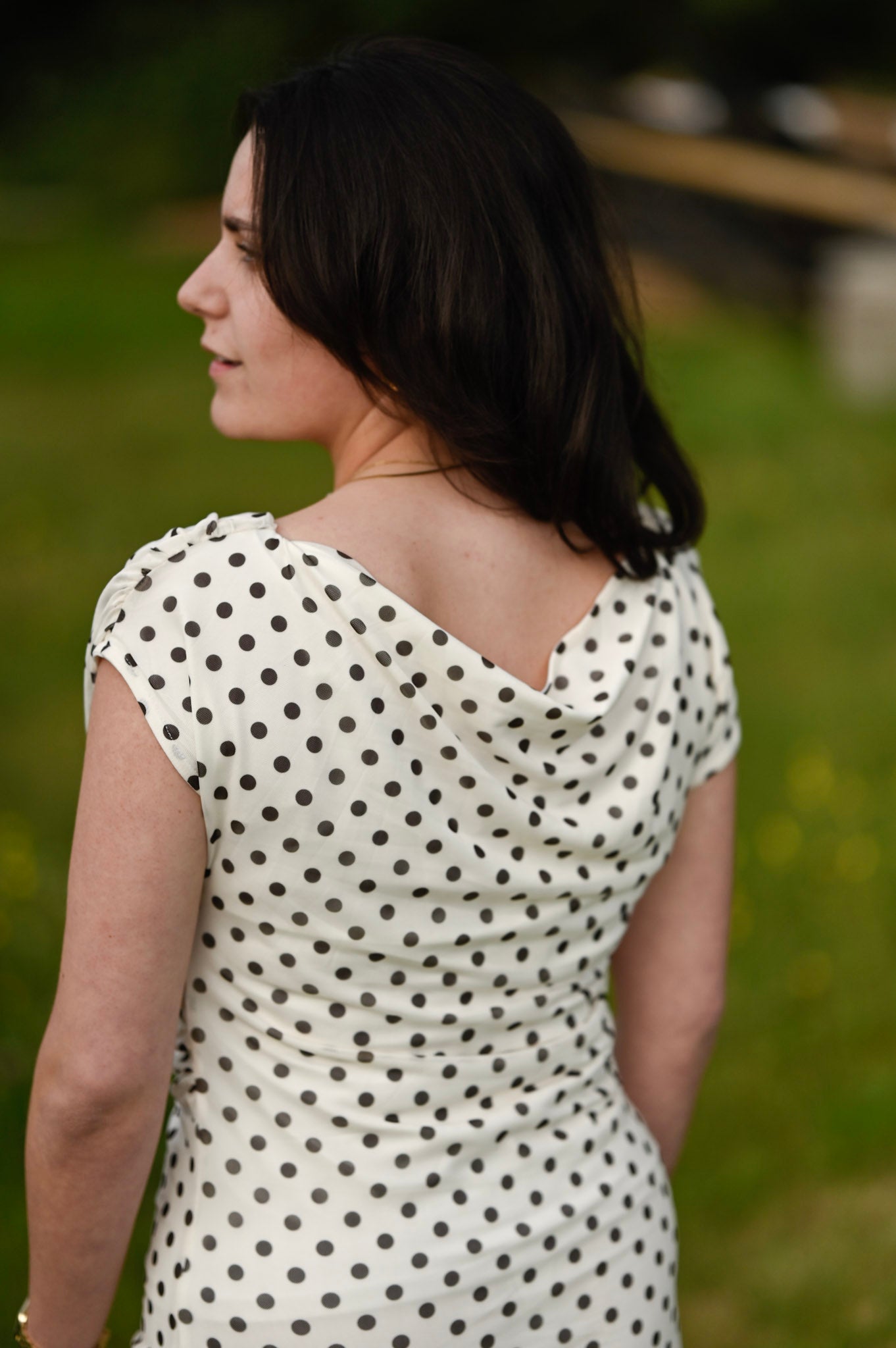 Polkadot mesh jurk