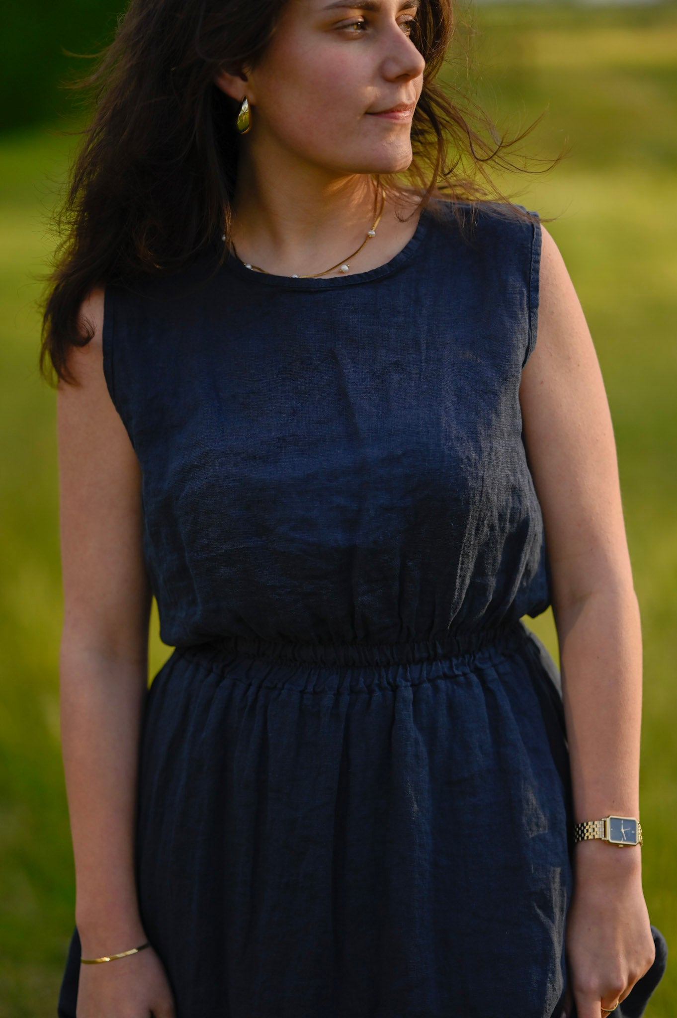 Linnen set navy