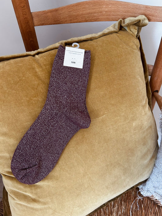 Glittersokken burgundy
