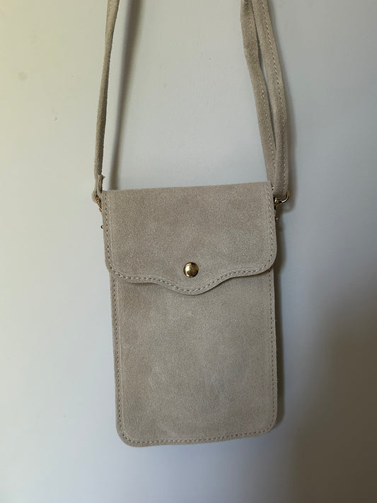Suede telefoontasje Sand