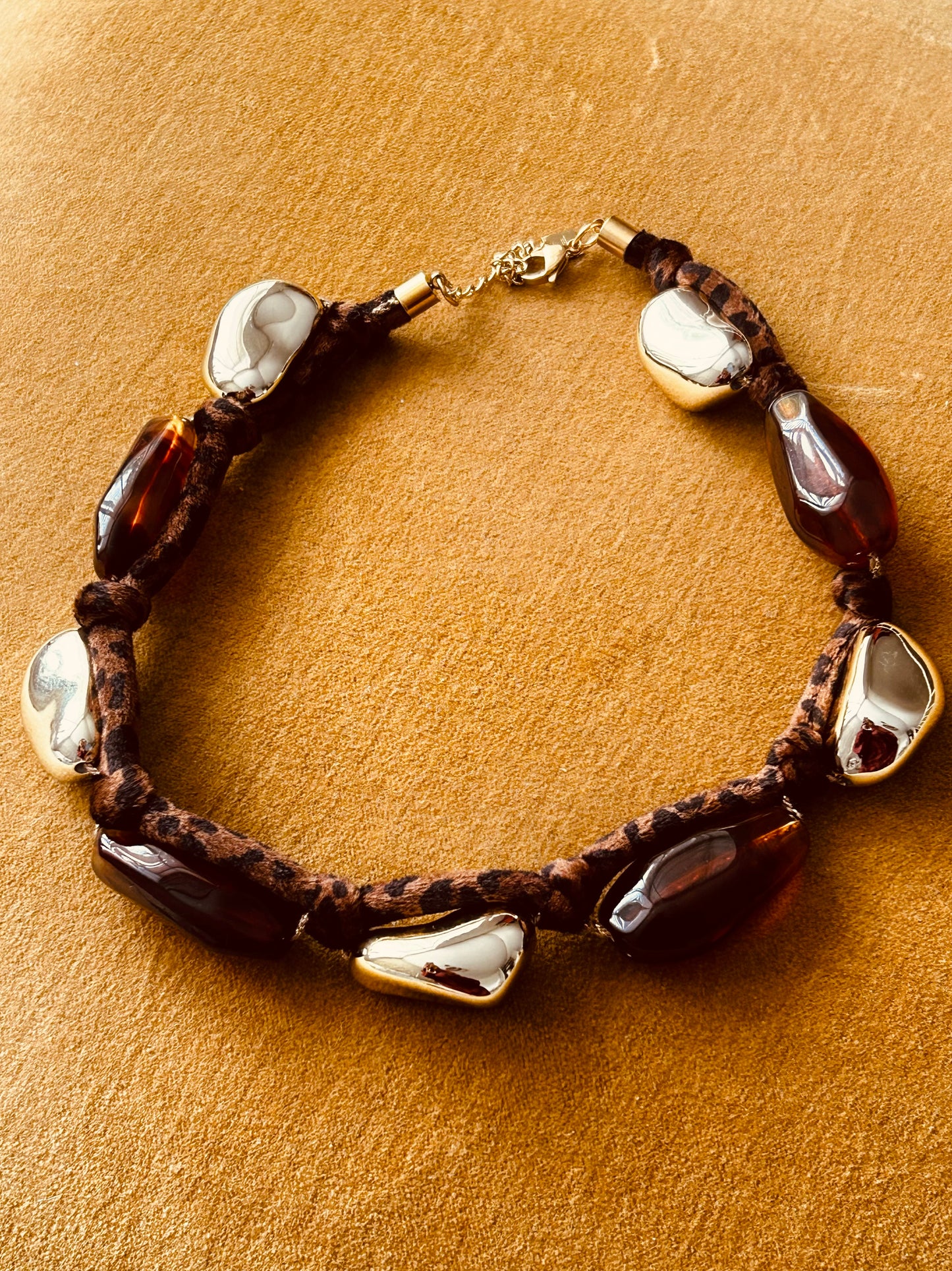 Statement ketting bruin