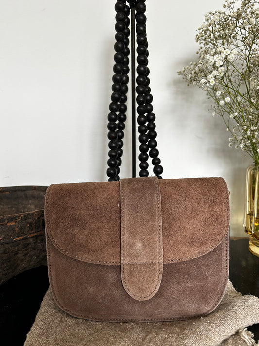 Taupe suède tasje