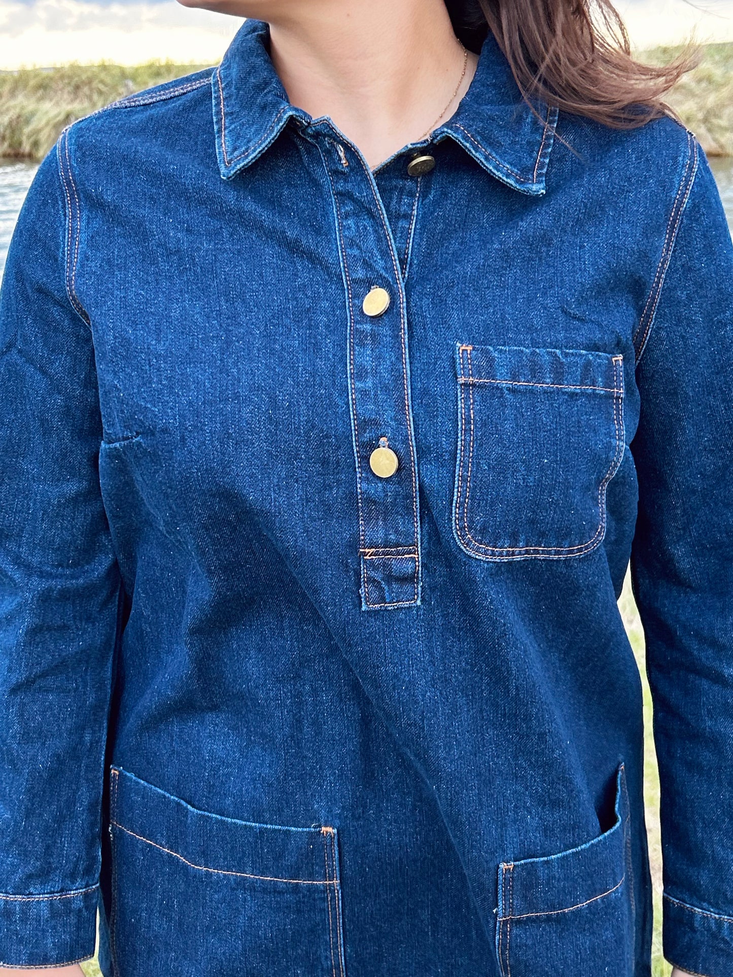 Spijkerjurkje oraije