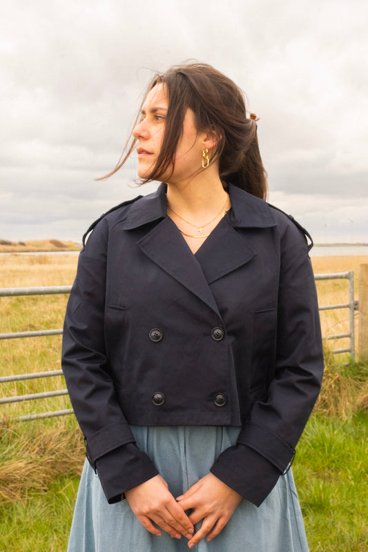 Trenchcoat kort navy