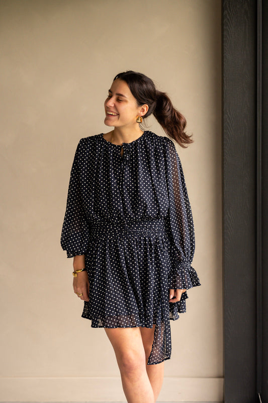 Polkadot jurkje blauw