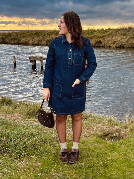 Spijkerjurkje oraije