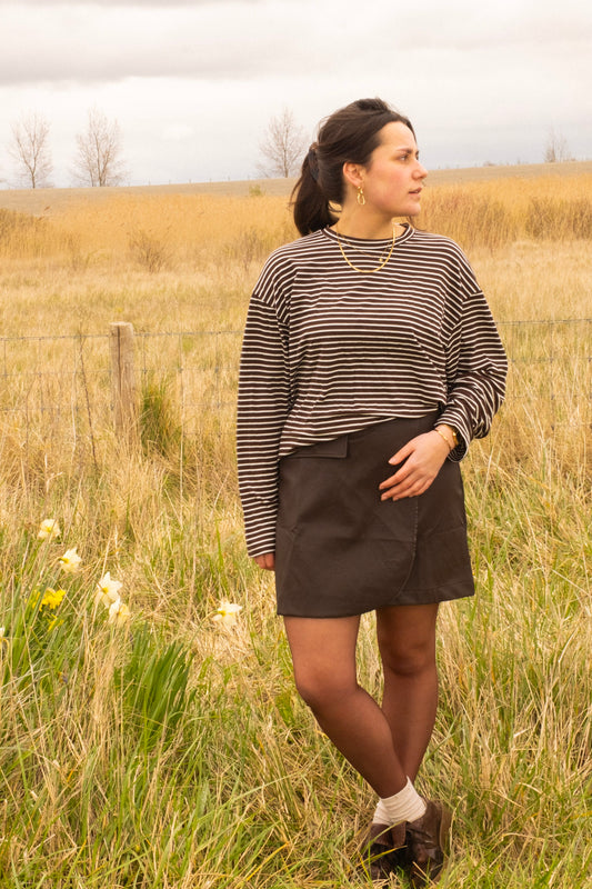 Stripe longsleeve bruin