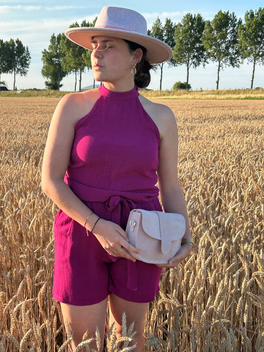 Halter setje fuchsia
