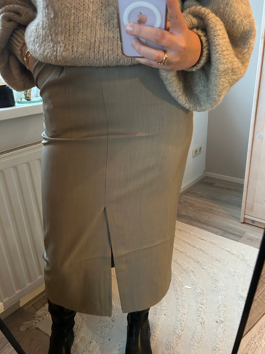 Kaki rok met split